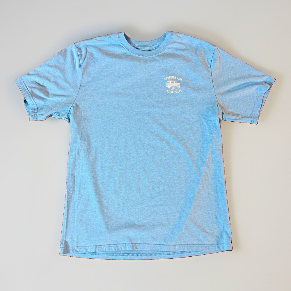 Southern Tide Men's Blue Skipjack Graphic Logo Crew Neck Tee Shirt Size L